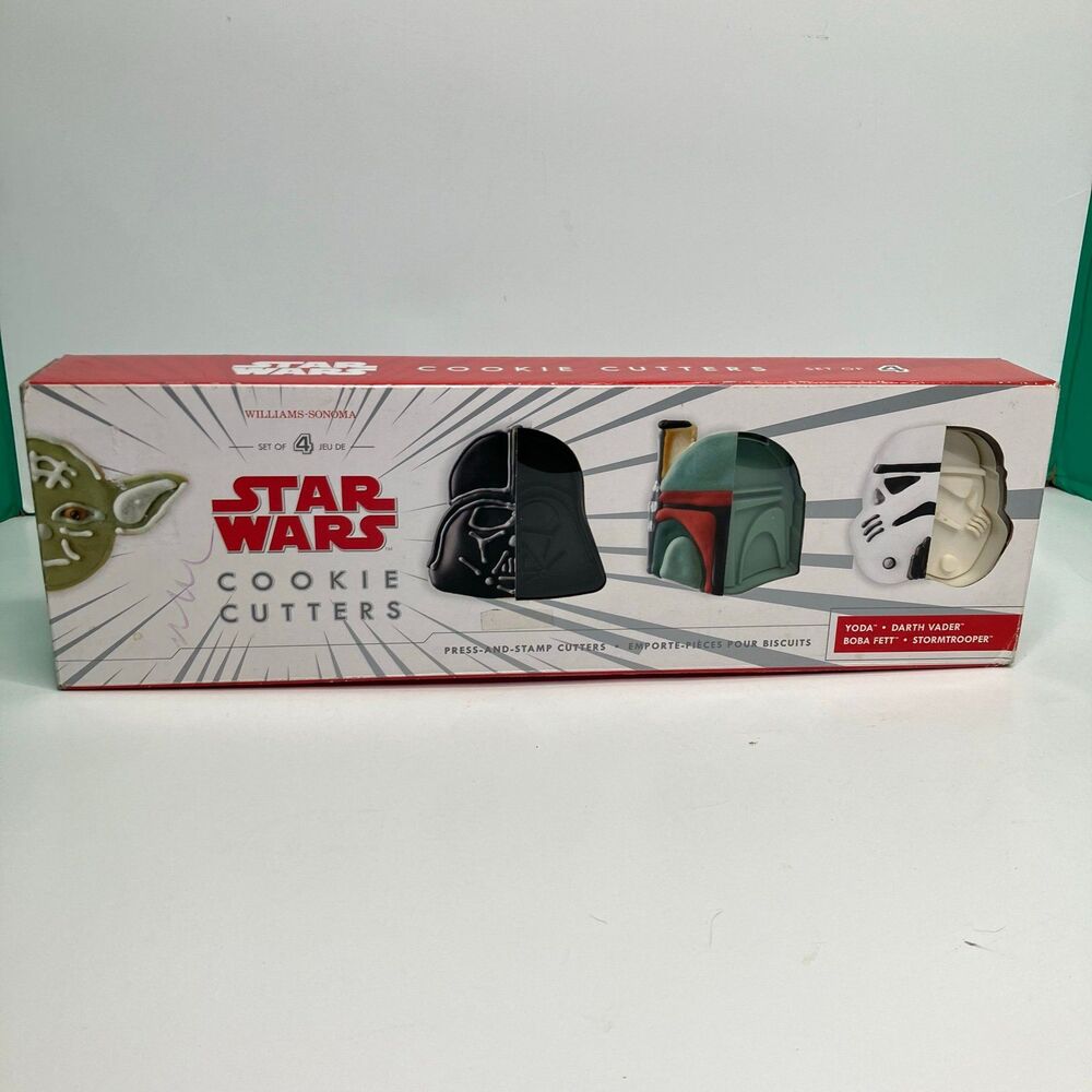 WILLIAMS SONOMA Star Wars Cookie Cutters Yoda Darth Vader Boba Fett StormTrooper